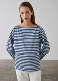 Striped Long Sleeve T-shirt - Navy / Cadet Blue