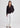 Woman wearing chocolate Cardigan